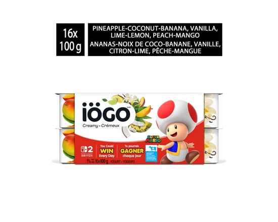 iOGO Coupes de Yogourt Tropical 1.5 %, 16x100g - 100g