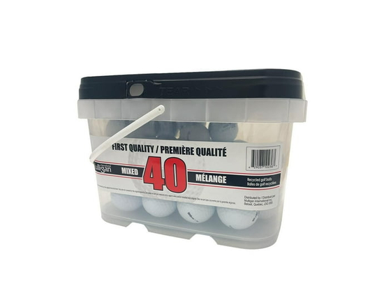 Mixed White Recycled Golf Balls, pack of 40, by Mulligan