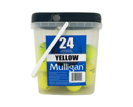 Mixed Yellow Recycled Golf Balls, pack of 24, by Mulligan