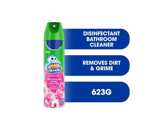 Scrubbing Bubbles® Bathroom Cleaner and Disinfectant, Kills Germs on Tubs, Shower Walls and More, Floral Fusion Scent, 623g - 623g