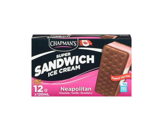 Chapman's Super Sandwich Neapolitan Ice Cream in a Box - 120 mL