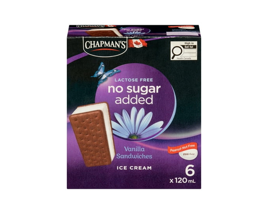Chapman's No Sugar Added/Lactose Free Vanilla Ice Cream Sandwich in a Box - 120mL