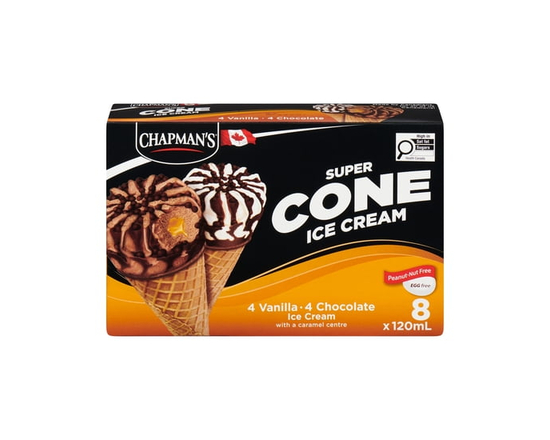Chapman's Super Caramel Centre Ice Cream Cone in a Box - 120 mL