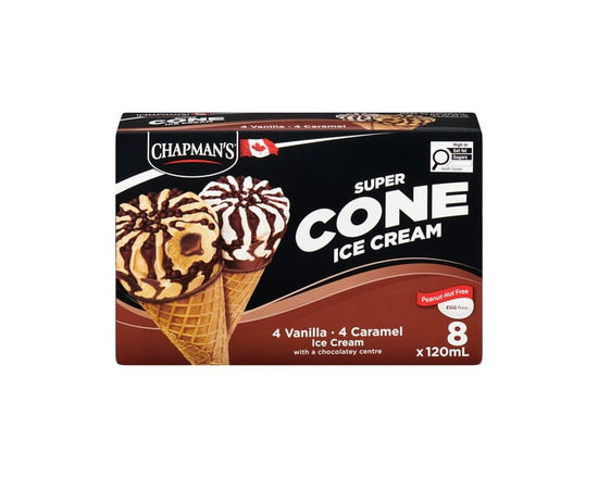 Chapman's Super Chocolate Centre Ice Cream Cone in a Box - 120 mL