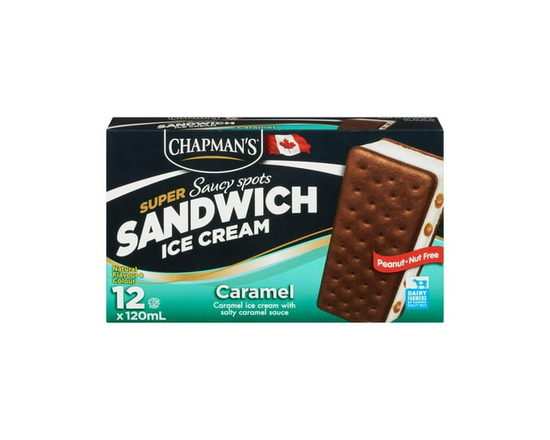 Chapman's Caramel Saucy Spots Ice Cream Super Sandwich in a Box - 120mL