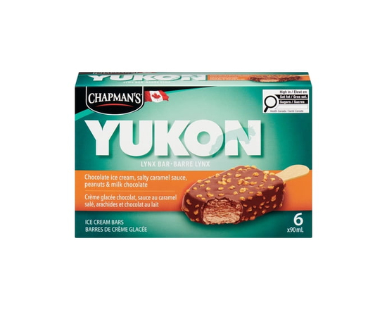 Chapman's Yukon Lynx Chocolate, Salty Caramel & Peanut Ice Cream Bar in a Box - 90 mL