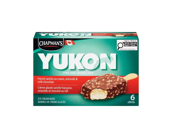 Chapman's Yukon Lynx French Vanilla and Almond Ice Cream Bar in a Box - 90mL