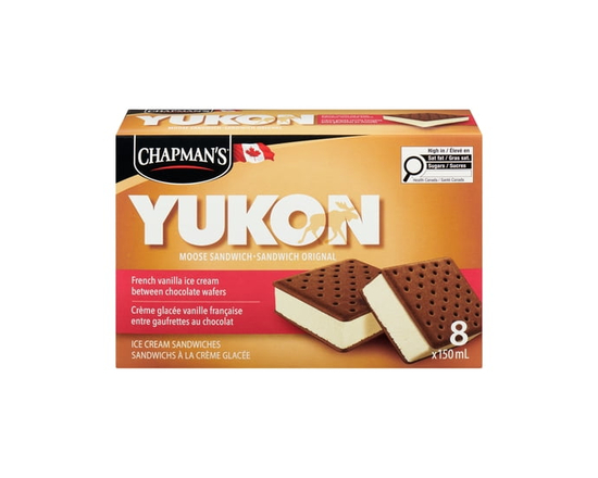 Chapman's Yukon Moose French Vanilla Ice Cream Sandwich packaged in a Carton - 150 mL