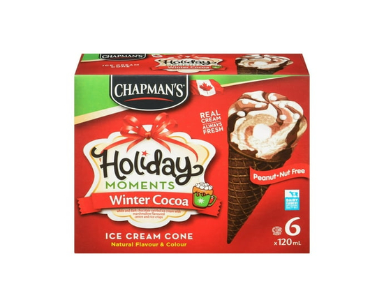 Chapman's Holiday Moments Winter Cocoa Ice Cream Cone in a Box - 120mL