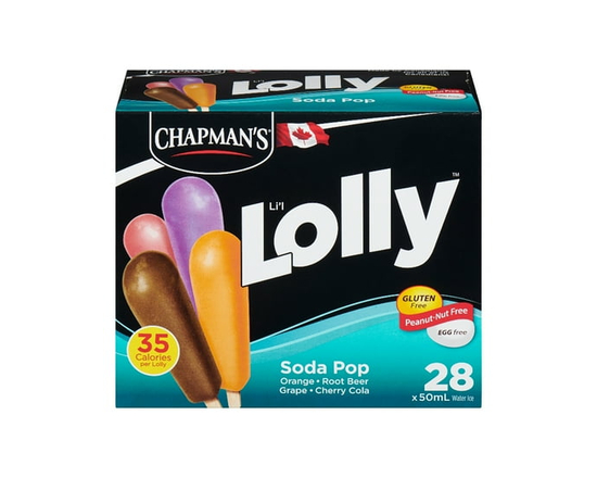 Chapman's Li'l Lolly Soda Pop Flavoured Treats packaged in a Carton - 50 mL