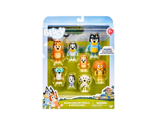 BLUEY 8 FIGURE MULTIPACK - WALMART EXCLUSIVE - 3 Inches