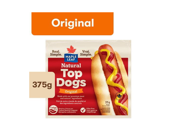Maple Leaf Natural Top Dogs Original Hot Dogs