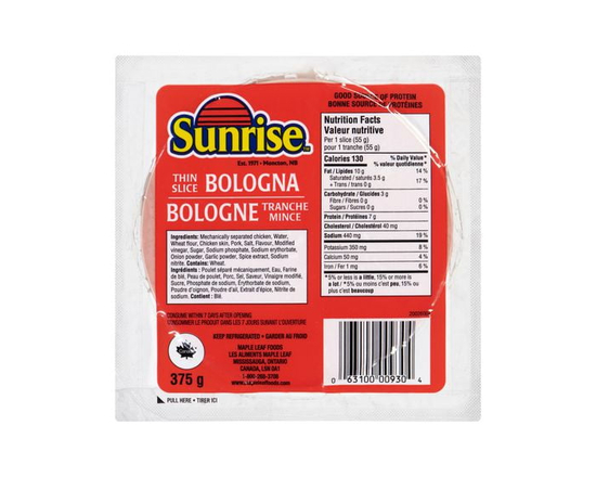 Sunrise Thin Sliced Bologna
