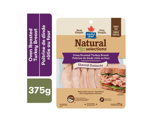 Maple Leaf Natural Selections Shaved Deli Turkey Breast Oven Roasted Family Size