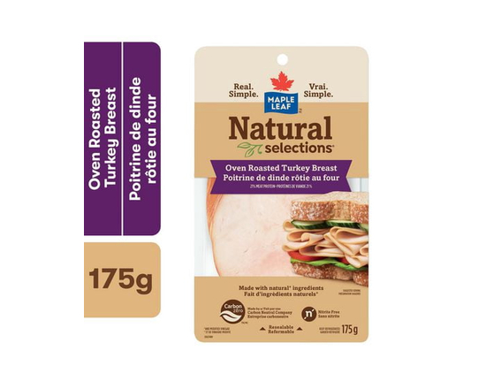Maple Leaf Natural Selections Sliced Deli Turkey Breast Oven Roasted