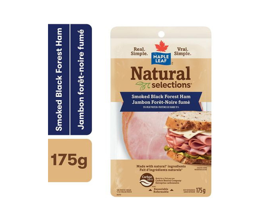 Maple Leaf Natural Selections Sliced Black Forest Deli Ham Smoked