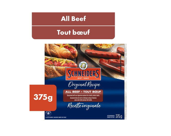 Schneiders All Beef Hot Dogs