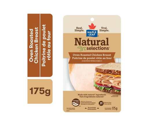 Maple Leaf Natural Selections Sliced Deli Chicken Breast Oven Roasted