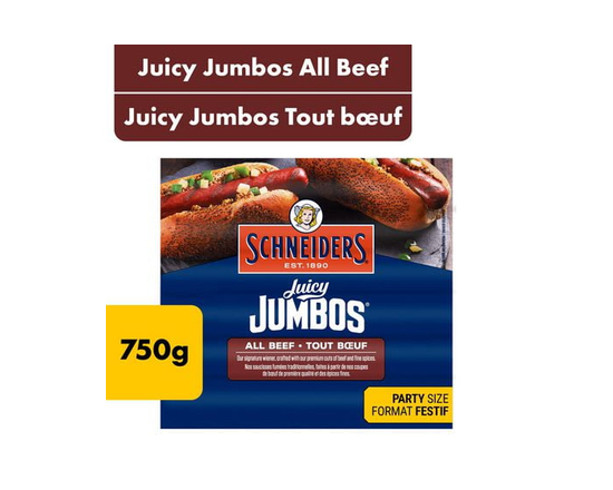 Schneiders Juicy Jumbos All Beef Hot Dogs Family Pack