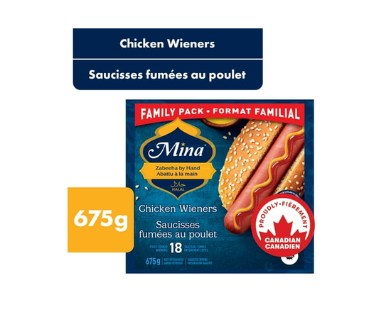 Mina Saucisses fumées au poulet halal - 675 g