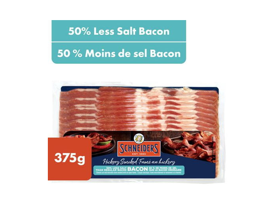 Schneiders Hickory Smoked 50% Less Salt Bacon