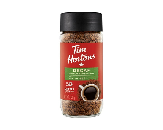 Décaféiné café instantané de gualité supérieure Tim Hortons - 100 g