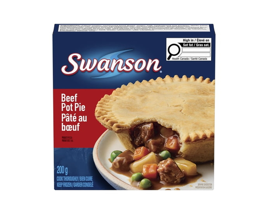 Swanson Beef Pie: flaky crust filled with beef, potatoes, carrots, and peas - 200 g