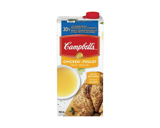 Campbell's® Ready to Use 30% Less Sodium Chicken Broth, Shelf Stable - 900 mL