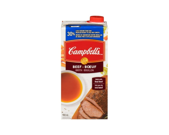 Campbell's® Ready to Use 30% Less Sodium Beef Broth, Shelf Stable - 900 mL