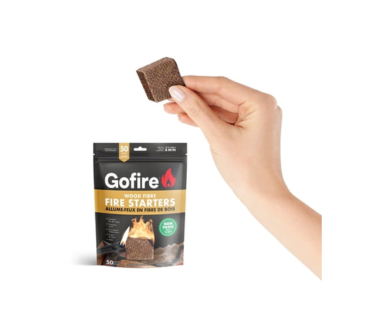 Allume-feu naturels Gofire, fabriqués à partir de Fibres de bois, allumage rapide, idéaux pour le camping et les cheminées, lot de 50.