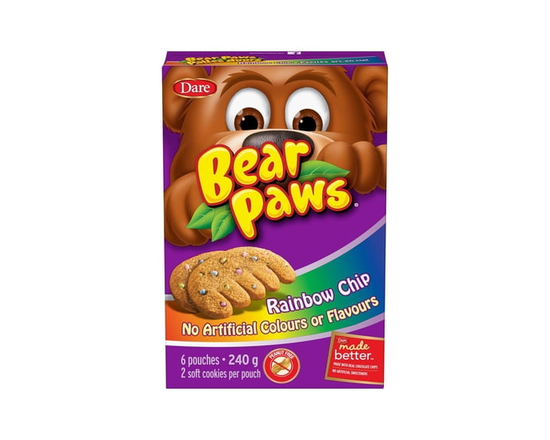 Bear Paws Rainbow Chip Cookies, Dare - 240 g