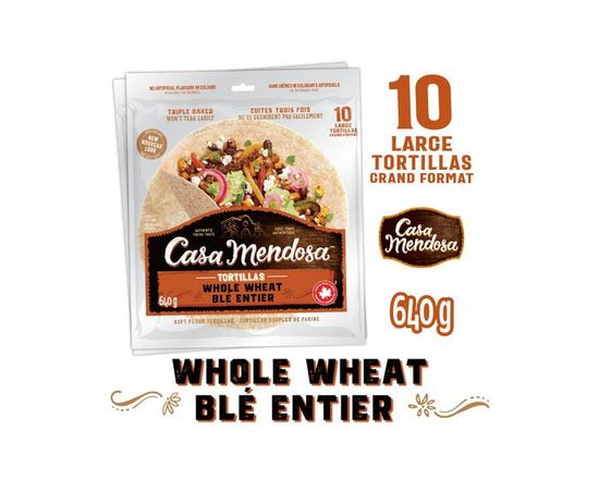 Casa Mendosa Whole Wheat 10" Large Tortillas
