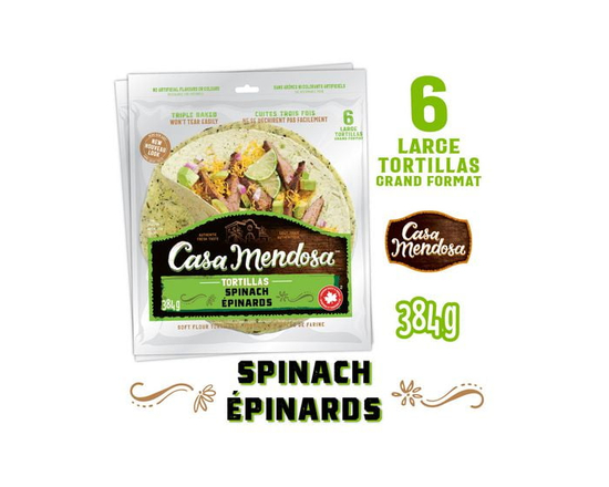Casa Mendosa Spinach 10" Large Tortillas