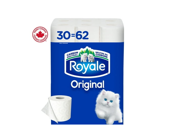 Royale Everyday Comfort, 2 Ply Toilet Paper, 30 Equal 62 Bathroom Tissue Rolls
