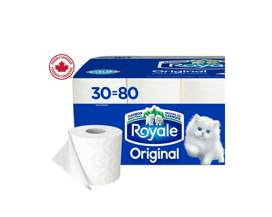 Royale Everyday Comfort, 2 Ply Toilet Paper, 30 Equal 80 Bathroom Tissue Rolls