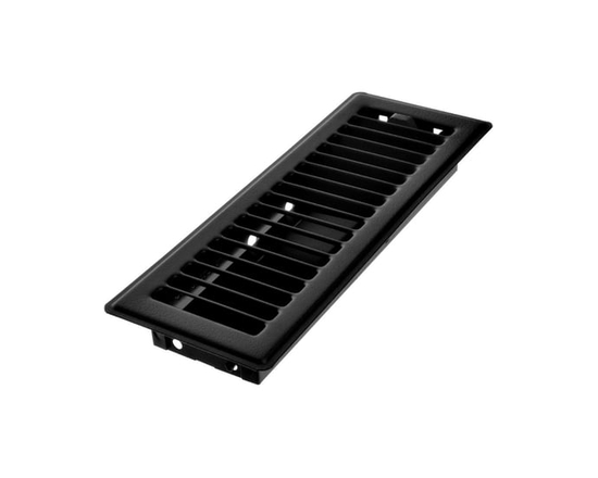 Imperial 3" x 10" Matte Black Steel Floor Register, Louvered, 1 Pack - 3 in