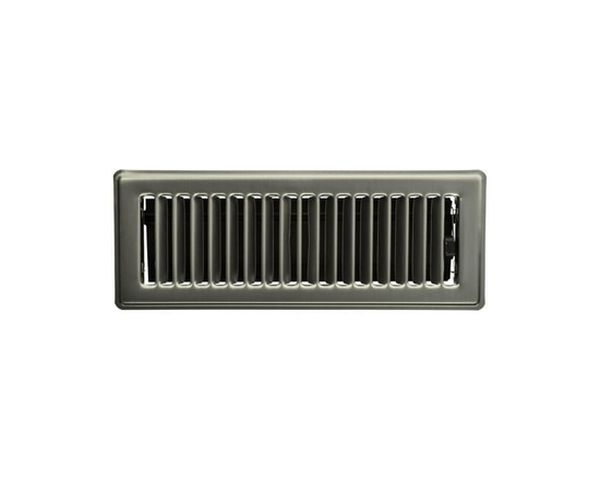 Imperial 3" x 10" Brushed Nickel Steel Floor Register, Louvered, 1-pk - 3 in