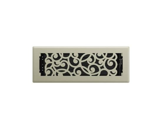 Imperial 3" x 10" Satin Nickel Steel Floor Register, Wonderland, 1-pk - 3 in