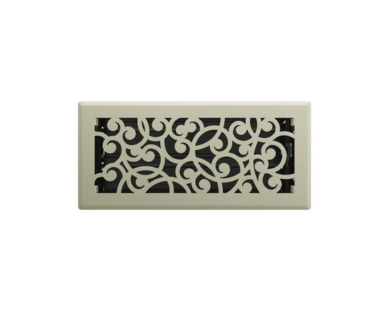 Imperial 4" x 10" Satin Nickel Steel Floor Register, Wonderland, 1-pk - 4 in x 10 in