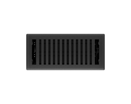 Imperial 4" x 10" Black Iron Steel Floor Register, Montezuma, 1-pk - 4 in x 10 in