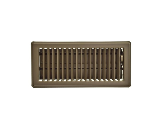 Imperial 4" x 10" Chocolate Steel Floor Register, Louvered, 1-pk - 4 in x 10 in