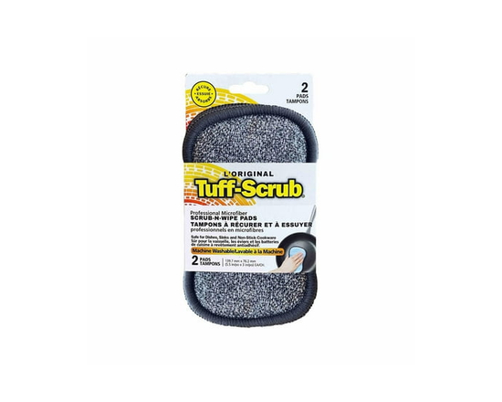 Original Tuff-Scrub® Tampons à Récurer et à Essuyer, Petits Tampons, Sans Danger pour la Vaisselle, les Éviers et les Batteries de Cuisine à Revêtemen