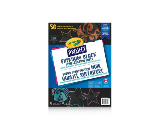 Crayola Project Premium Black Construction Paper, 50 Sheets - 9 x 12