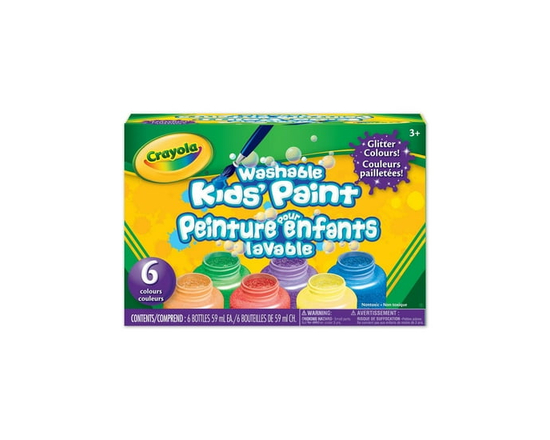 Crayola Washable Glitter Project Paint, 6 Count
