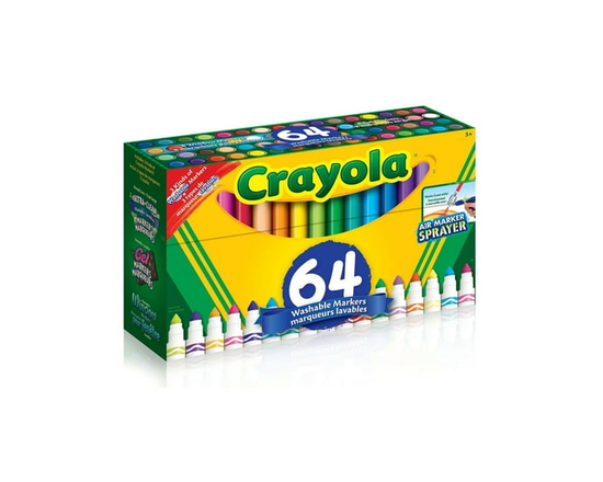 Assortiment de 64 marqueurs lavables Crayola en paq. de variété