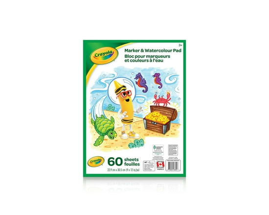 Bloc à aquarelle et marqueurs Crayola, 60 pages - 8 pouces x 10 pouces