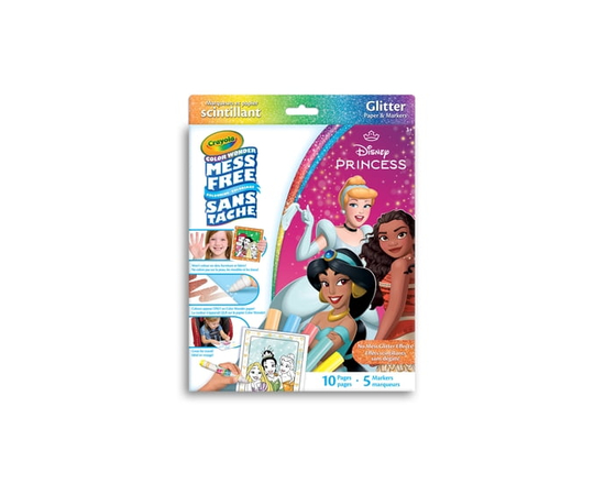 Crayola Color Wonder Mess-Free Glitter Paper & Markers Kit, Disney Princess