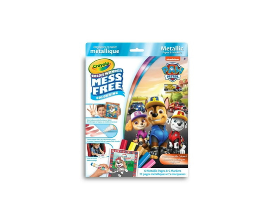 Crayola Color Wonder Mess-Free Metallic Paper & Markers Kit, Paw Patrol