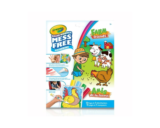 Crayola Color Wonder Mess-Free Colouring Pages & Mini Markers, Farm Friends