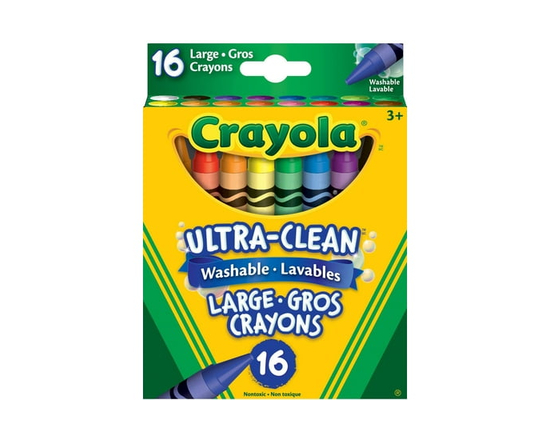 Crayola Ultra-Clean Washable Large Crayons, 16 Count - L